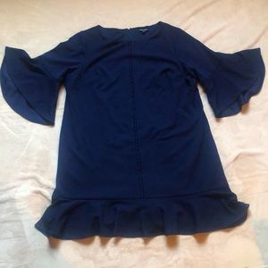 Roz & Ali Flare sleeve lined navy tunic dress, 20